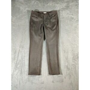 J. Jill Pants Womens 6 Brown Microsuede Skinny Leg Casual‎ Normcore